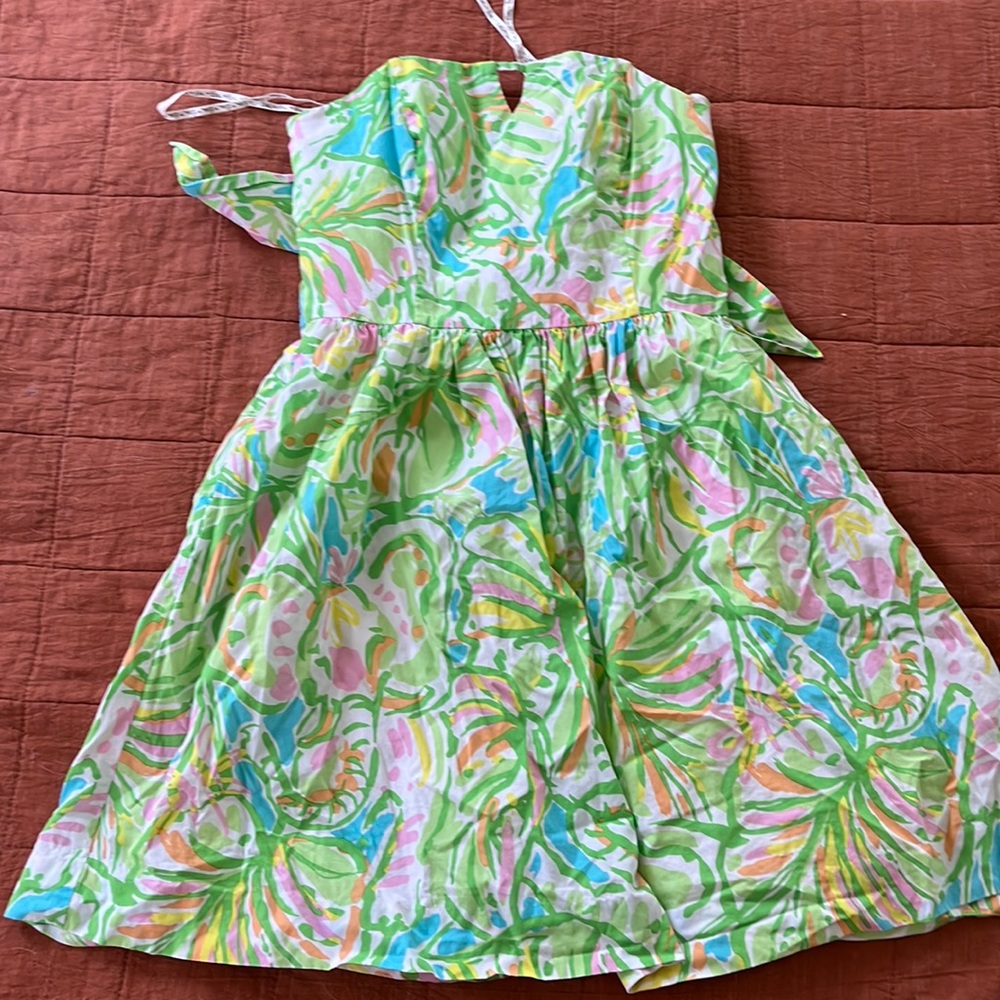 Lilly Pulitzer Green strapless tie back mini sundress